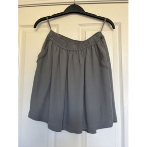 Generra Silk Mini Skirt with Pockets Sz S Gray